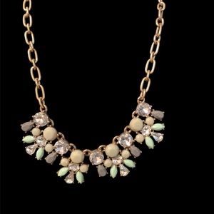 J Crew Taupe & Mint Necklace